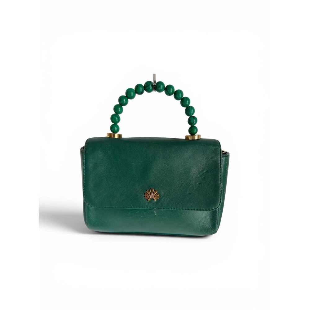 Lele Sadoughi Leather Top Handle Bag green